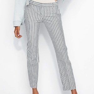 Express Columnist Stripe Mid Rose Work Pant